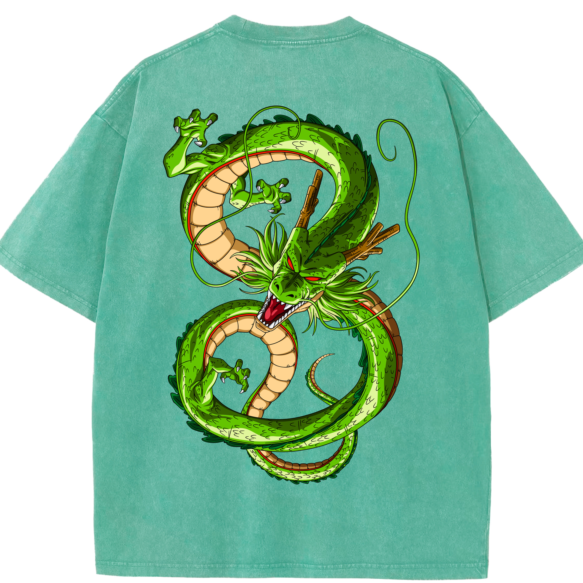（画像用） ドラゴンボール 神龍 シェンロン DRAGON BALL Shenron 綿100% ヴィンテージ風 半袖Tシャツ（背面プリント）